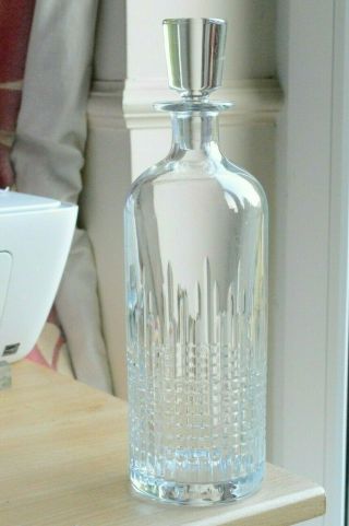 Baccarat Crystal Cut Glass Spirit Decanter Made In France Nancy Cut