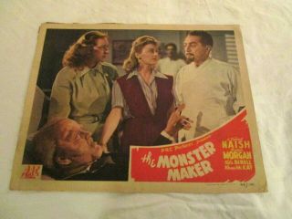 The Monster Maker,  Lobby Card 7,  1944,  Prc,  Naish