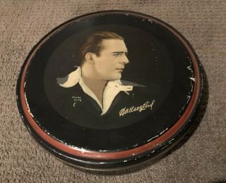 Wallace Reid 10 " Candy Tin Canco Beautebox / Henry Clive Art 1920s
