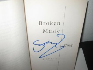Sting Signed Broken Music Book The Police Rock Autograph Andy Summers Proof