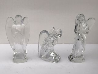 Three (3) Baccarat Made In France Crystal Vintage Angel Figurines