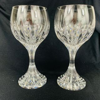 Set Of 2 - Baccarat Crystal Massena 6 3/8 " White Wine Glasses Stamped