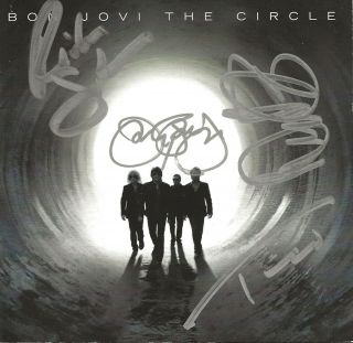 Bon Jovi Band Real Hand Signed The Circle Cd All 4 Members Autographed