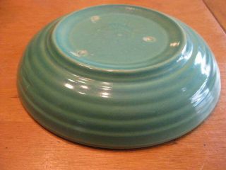 Vintage 1930 ' s Bauer Pottery Los Angeles Ring Ware Jade Green Soup Plate Bowl 3