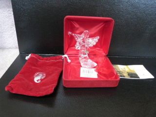 Vintage 2002 Waterford Crystal Angle Ornament W/ Box And Papers 4 "