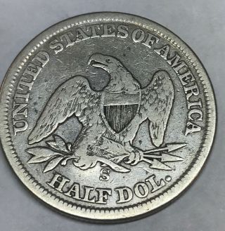 1856 - s seated Liberty half dollar,  vg 2