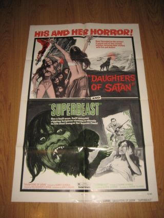 Daughters Of Satan/superbeast 1sh Movie Poster 