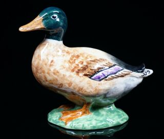 Gien France Hand Painted Mallard Duck Figurine Figure