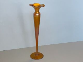 Antique Quezal Bud Vase,  Gold Iridescent,  Art Nouveau