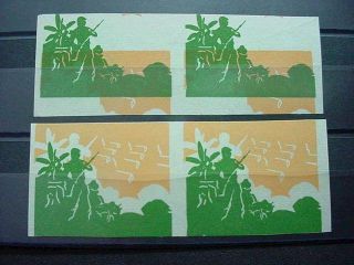 Noblespirit (th1) Vietnam Bob M1 Military Stamp Proof 2x Pairs W/ Color Shifts