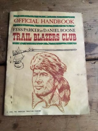 Fess Parker Daniel Boone Trail Blazers Club Official Handbook 1964 Rare Look Wow