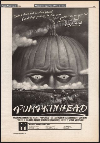Pumpkinhead_original 1986 Trade Ad Promo / Poster_lance Henriksen_1988 Horror