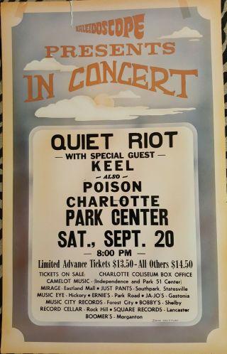 Quiet Riot/poison Concert Poster - Charlotte Nc