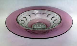 Vintage Indiana Glass Cranberry Ruby Red Kings Crown Thumbprint Serving Bowl 12 "