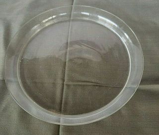 Antique Round Clear Glass Plate With Lip