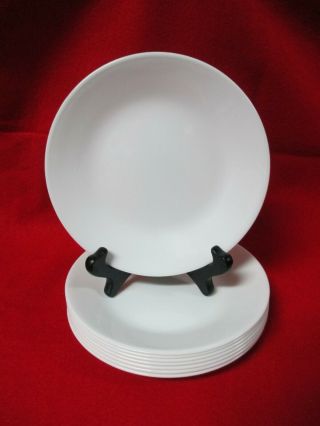 Set Of 8 Corelle Winter Frost White Bread And Butter Dessert Plates 6 3/4 "