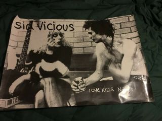 Sid Vicious Love Kills Nyc Record Promo Poster Nancy Rare And