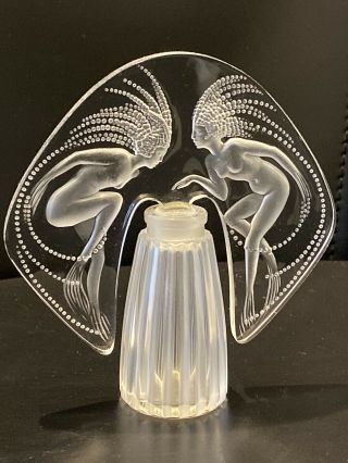 Collectible Lalique Perfume Bottle,  Dancing Nymphs,  5 1/4 " High X 5 " Wide