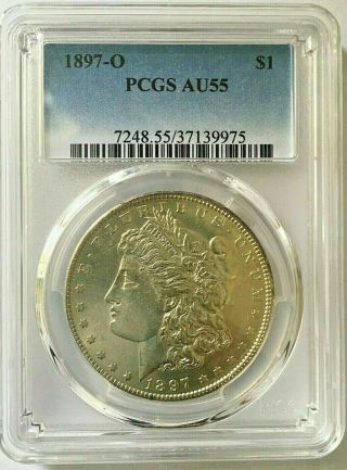1897 - O Morgan Dollar $1 - Pcgs Au55