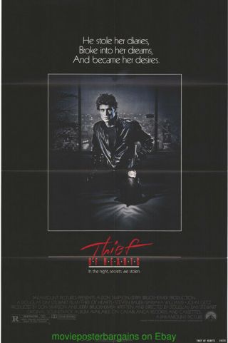 Thief Of Hearts Movie Poster Orig.  Folded 27x41 Steven Bauer Barbara Williams