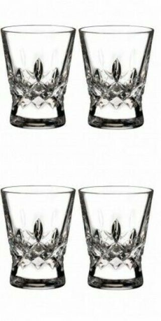 Waterford Lismore Pops Shot Whiskey Glass Pair Two Pairs Four Glasses 40023070