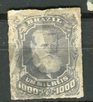 Brazil; 1876 Early Classic Dom Pedro Issue Fine 1000r.  Value
