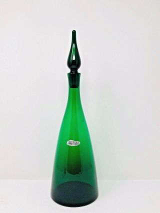 Blenko Emerald Green Decanter 920 Winslow Anderson Mid Century Art Glass