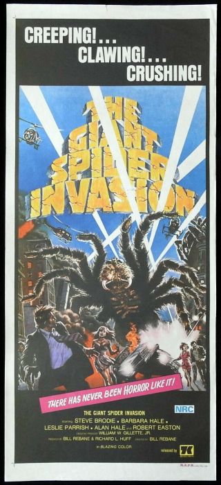 The Giant Spider Invasion Rare Daybill Movie Poster Steve Brodie Barbara Hale