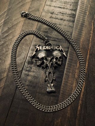 Metallica Official Vintage 1995 Pewter Necklace Pendant Uk Import Poker/alchemy