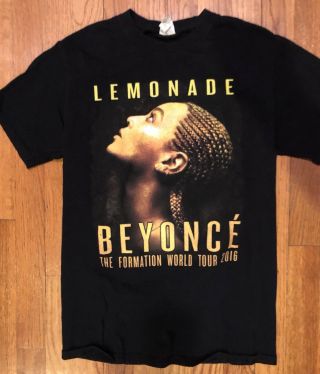 2016 Beyonce Lemonade The Formation World Tour Black Small T - Shirt With Dates