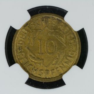 10 Pfennig 1934 - D Ngc Ms63 Germany Third Reich Regular Issue Choice Unc