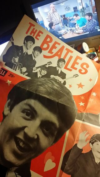 The Beatles Rare 1964 Dell Poster 53x19