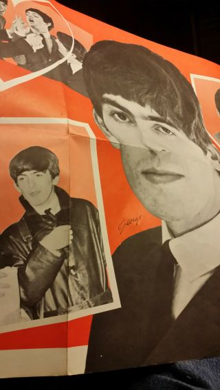 The Beatles Rare 1964 Dell Poster 53x19 3