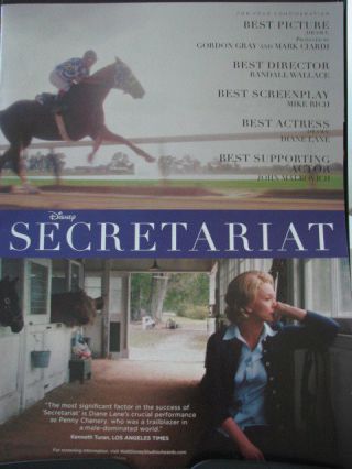 Secretariat Diane Lane Rare Oscar Ad Ab
