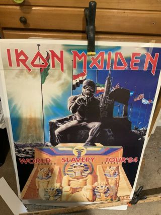 Iron Maiden World Slavery Tour ‘84 Vintage Poster Pin - Up 1980 