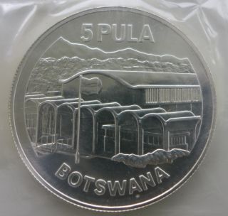 Botswana 5 Pula 1976 Unc Silver
