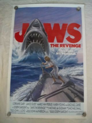 1987 " Jaws 4 The Revenge " Movie Poster,  41 X 27