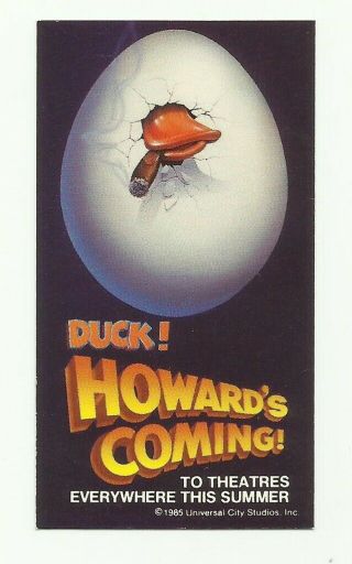 Vintage 1985 Howard The Duck Promo Sticker