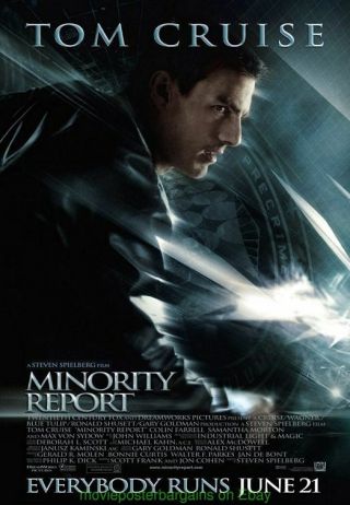 Minority Report Movie Poster Ss 27x40 Tom Cruise Philip K.  Dick Story