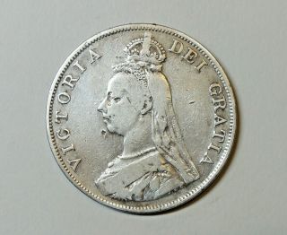 Great Britain : Silver Double Florin 1887.  0.  925 Silver.