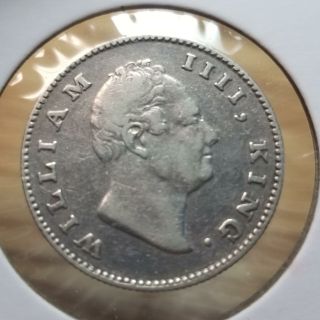 1835 British India William Iii Silver Half Rupee 1122 - 27