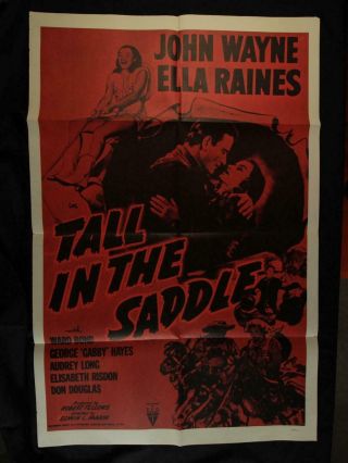 Re - Release Tall In The Saddle One Sheet Movie Poster John Wayne