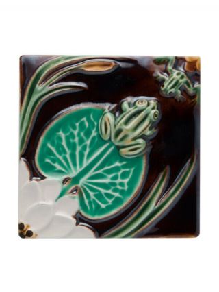 Tile Frogs With Waterlily 13 - Bordallo Pinheiro - Made In Portugal Gift