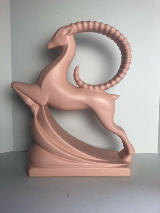 Royal Haeger 1993 Pottery Large Pink Gazelle Deer Sculpture 19”