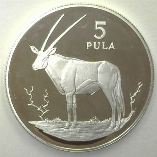 Botswana 1978 Silver 5 Pula Only 4,  172 Minted Perfect Proof Dcam Km 11a