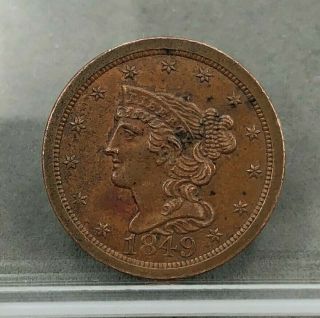 1849 Us 1/2c Braided Hair Half Cent - Better Date