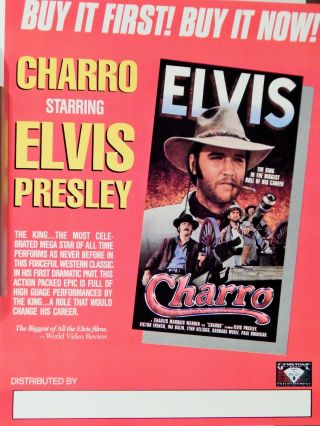 Charro (video Dealer Brochure 1990s) Elvis Presley,  Ina Balin,  Western Cult