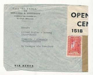 D007368 Airmail Cover Bolivia Censored By Panagra Via York Wehrmacht Wwii