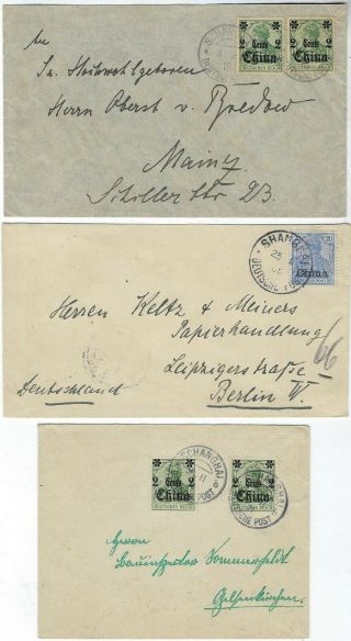 China German Post Offices Accumulation Of 28 Covers From Peking Or Shanghai