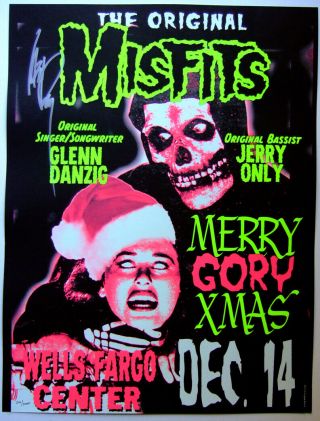 Og Misfits Phila. ,  Pa Dec 14 2019 Danzig Signed Ltd Ed Blacklight Poster